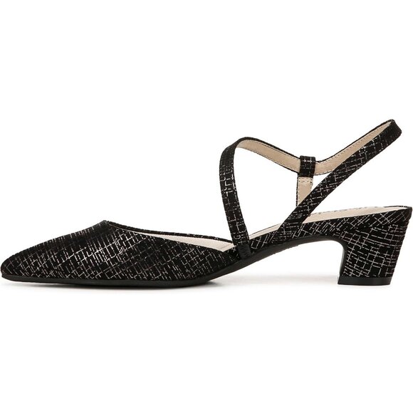 LifeStride Womens Gunmetal Polyurethane Pointed Closed Toe Minimalist Pump - Picture 9 of 9